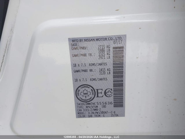 5N1DL0MM7HC555636 Infiniti QX60