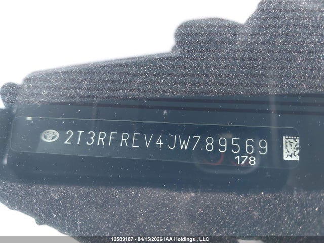 2018 Toyota Rav4 Xle მანქანა იყიდება აუქციონზე, vin: 2T3RFREV4JW789569, აუქციონის ნომერი: 12589187