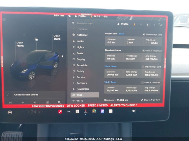 Продаж на аукціоні авто 2023 Tesla Model Y, vin: LRWYGDFD5PC079252, номер лоту: 12595382