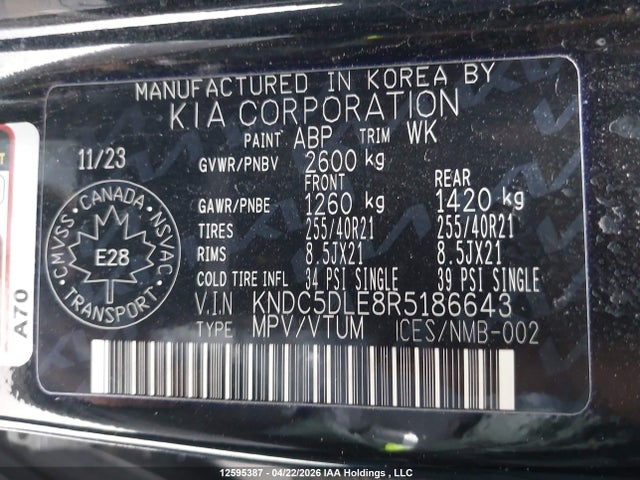 KIA EV6 2024 KNDC5DLE8R5186643 Image 19