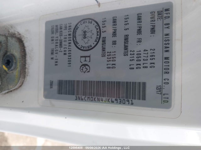 3N6CM0KN4JK693091 Nissan NV200