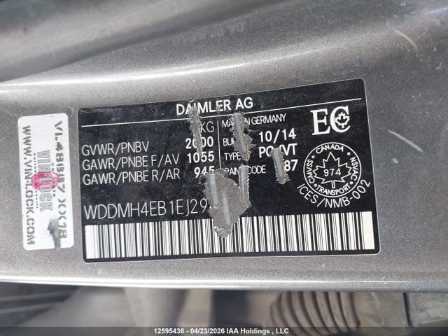 Aukcja sprzedaży 2014 Mercedes-benz B250, vin: WDDMH4EB1EJ294074, numer aukcji: 12595436