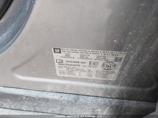 Aukcja sprzedaży 2018 Gmc Terrain Sle, vin: 3GKALTEV4JL269323, numer aukcji: 12595500