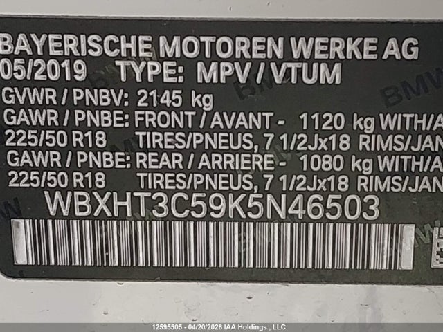 WBXHT3C59K5N46503 BMW X1 Xdrive28i