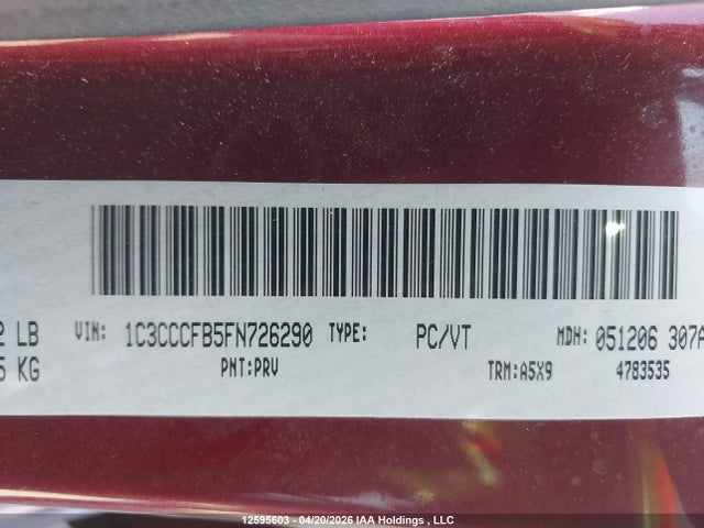 Продажа на аукционе авто 2015 Chrysler 200 Lx, vin: 1C3CCCFB5FN726290, номер лота: 12595603