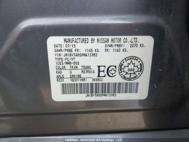JN1BV7AR0FM413783 Infiniti Q50 SPORT