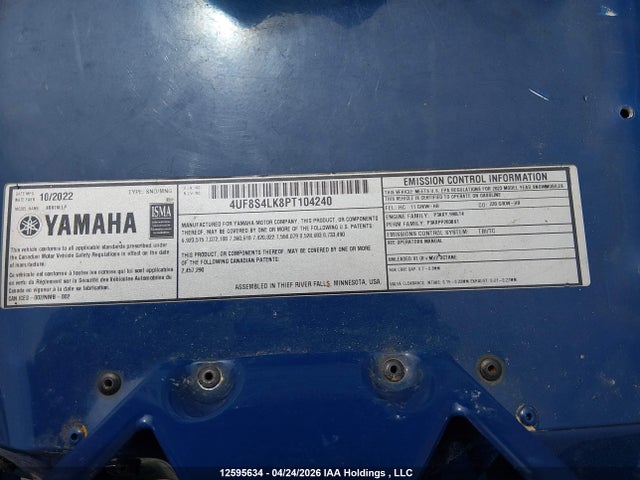 Yamaha Side Winder 2023 4UF8S4LK8PT104240 Image 9