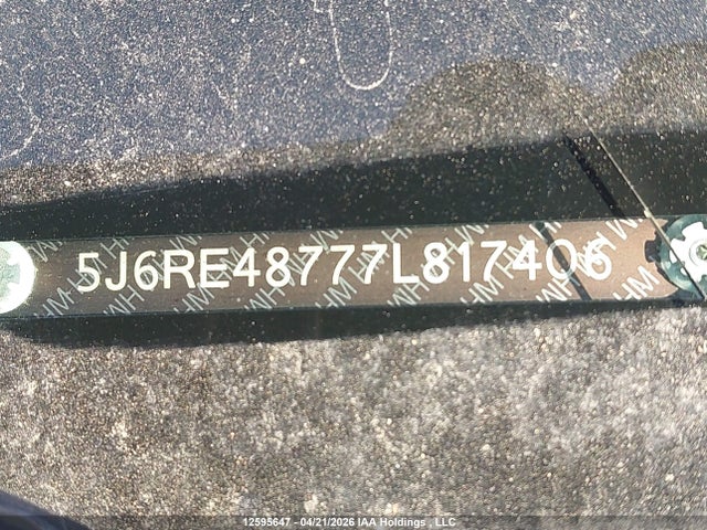 Aukcja sprzedaży 2007 Honda Cr-v Exl, vin: 5J6RE48777L817406, numer aukcji: 12595647