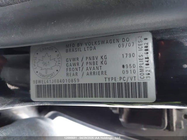 2008 Volkswagen City Golf მანქანა იყიდება აუქციონზე, vin: 9BWEL41J684010859, აუქციონის ნომერი: 12595651