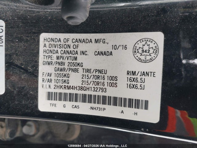 2HKRM4H38GH132793 Honda CR-V LX