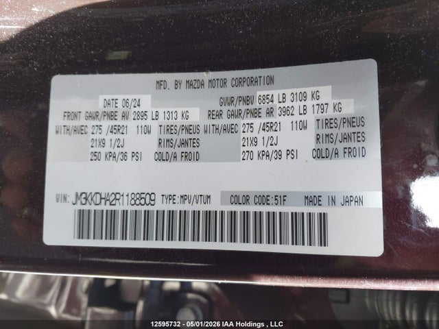 Mazda Cx-90 Phev Gt 2024 JM3KKDHA2R1188509 Image 9
