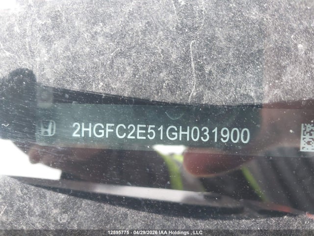 12595775 :رقم المزاد ، 2HGFC2E51GH031900 vin ، 2016 Honda Civic Lx مزاد بيع