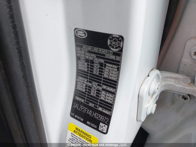 SALZP2FX4LH029972 Land Rover Range Rover Evoque P250 Se