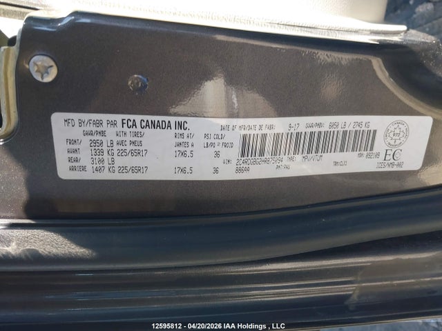 Aukcja sprzedaży 2017 Dodge Grand Caravan Se, vin: 2C4RDGBG2HR875094, numer aukcji: 12595812
