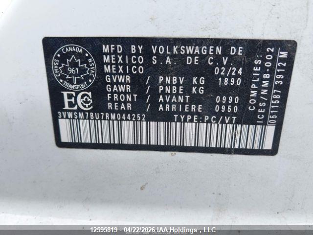 Aukcja sprzedaży 2024 Volkswagen Jetta Comfortline, vin: 3VWSM7BU7RM044252, numer aukcji: 12595819
