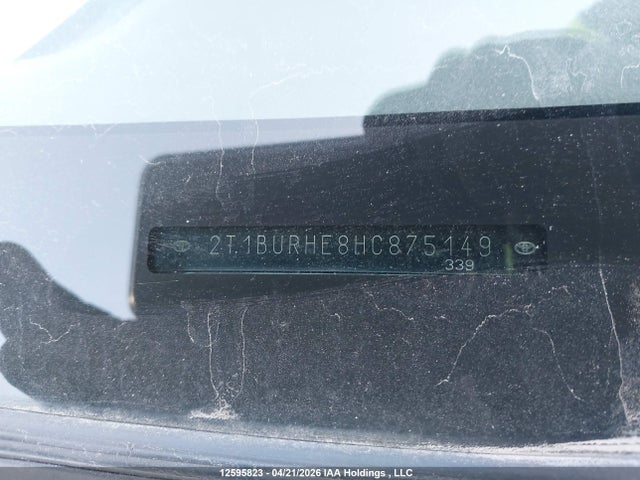 12595823 :رقم المزاد ، 2T1BURHE8HC875149 vin ، 2017 Toyota Corolla Se مزاد بيع