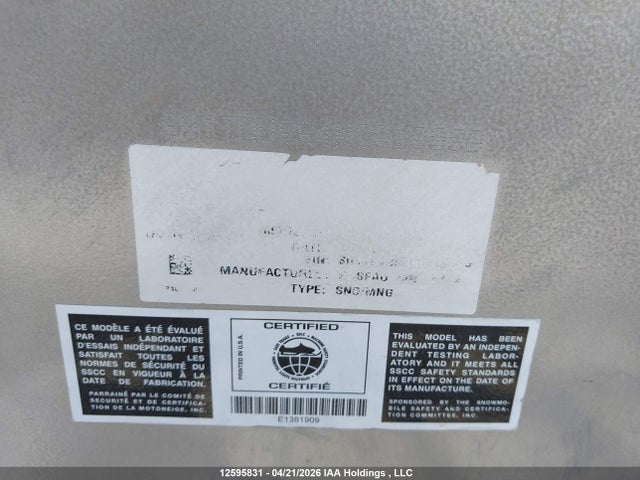 SN1TDV8R4NC818089 Polaris Indy 850 Vr1
