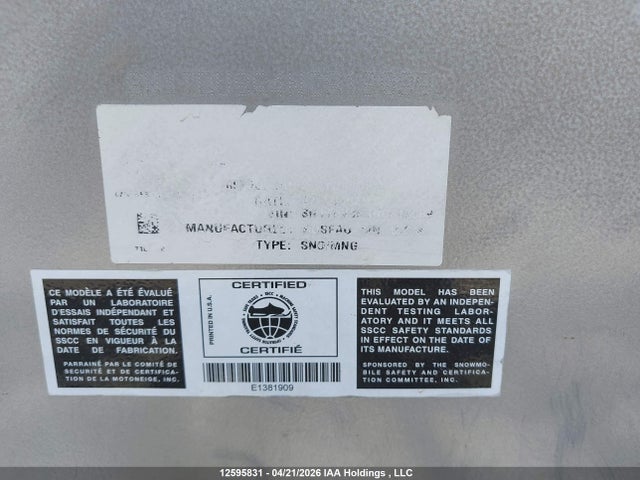 SN1TDV8R4NC818089 Polaris Indy 850 Vr1