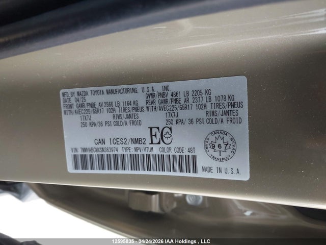 Aukcja sprzedaży 2025 Mazda Cx-50 Gs-l, vin: 7MMVABCMXSN363974, numer aukcji: 12595835