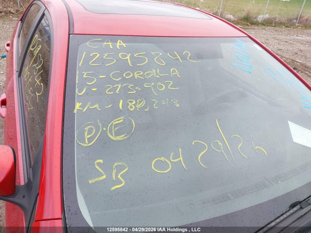 12595842 :رقم المزاد ، 2T1BURHEXFC273902 vin ، 2015 Toyota Corolla L/le/le Pls/prm/s/s Pls مزاد بيع