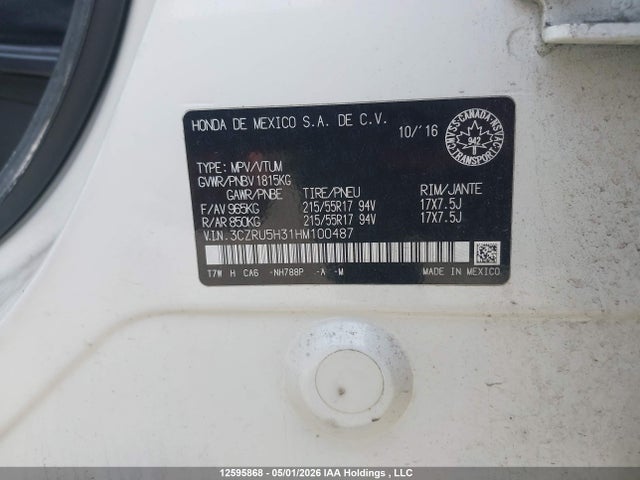 3CZRU5H31HM100487 Honda HR-V LX