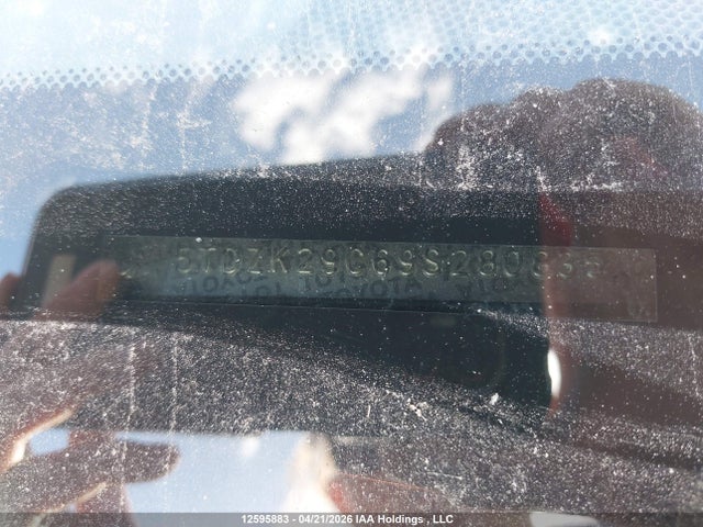 2009 Toyota Sienna Ce მანქანა იყიდება აუქციონზე, vin: 5TDZK29C69S280835, აუქციონის ნომერი: 12595883