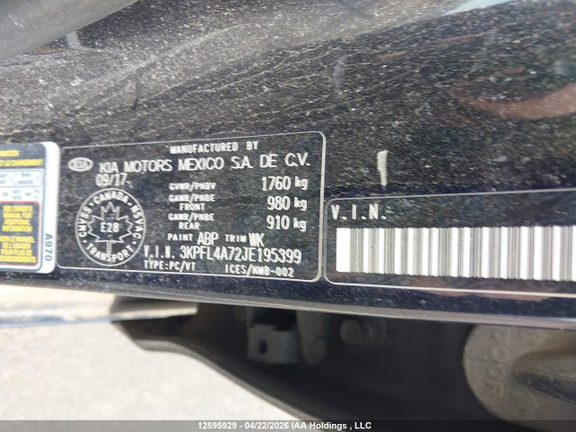 3KPFL4A72JE195399 KIA Forte
