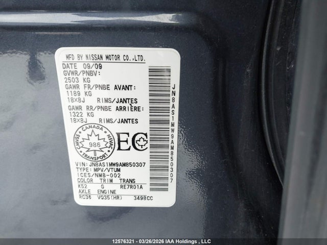 Продаж на аукціоні авто 2010 Infiniti Fx35, vin: JN8AS1MW9AM850307, номер лоту: 12576321