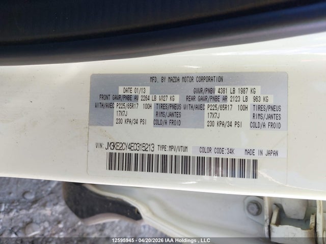 Aukcja sprzedaży 2014 Mazda Cx-5 Gs, vin: JM3KE2CY4E0315213, numer aukcji: 12595945