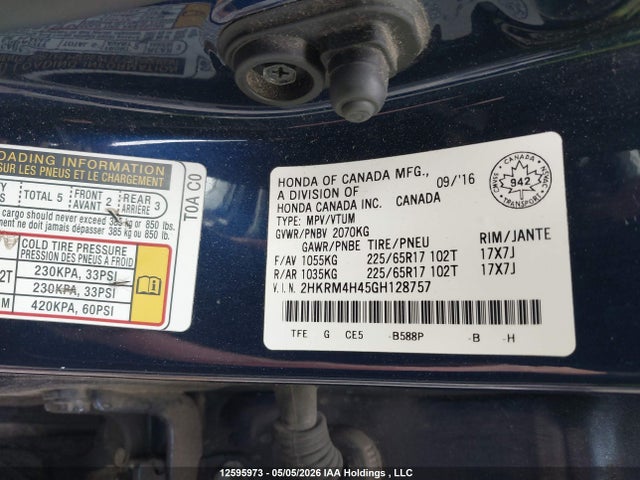 Honda CR-V SE 2016 2HKRM4H45GH128757 Image 9