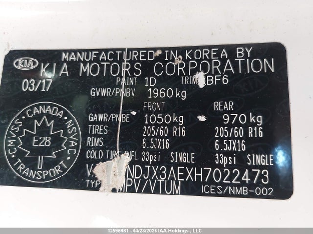 KNDJX3AEXH7022473 KIA SOUL EV