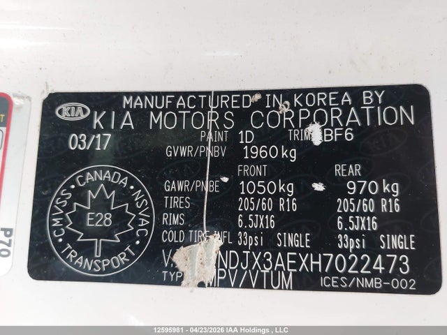 KNDJX3AEXH7022473 KIA SOUL EV