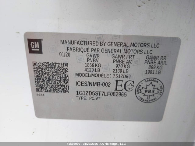1G1ZD5ST7LF082965 Chevrolet Malibu