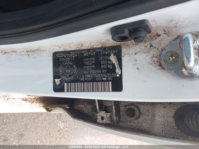 KMHCT5AE6HU353001 Hyundai ACCENT L