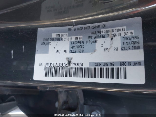 Продаж на аукціоні авто 2018 Mazda Cx-3 Gt, vin: JM1DKFD79J0301633, номер лоту: 12596002