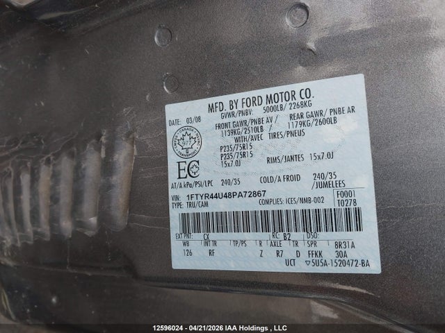 Продаж на аукціоні авто 2008 Ford Ranger Super Cab, vin: 1FTYR44U48PA72867, номер лоту: 12596024