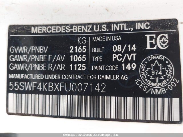 55SWF4KBXFU007142 Mercedes-Benz C 300 4matic