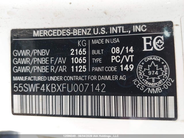 55SWF4KBXFU007142 Mercedes-Benz C 300 4matic