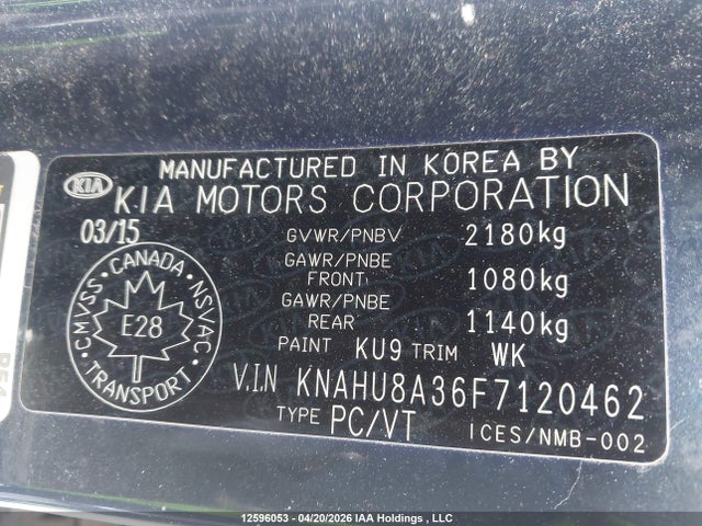 Продаж на аукціоні авто 2015 Kia Rondo, vin: KNAHU8A36F7120462, номер лоту: 12596053