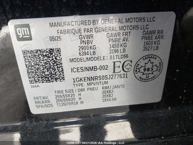 GMC Acadia Elevation Awd 2025 1GKENNRS0SJ277631 Image 9