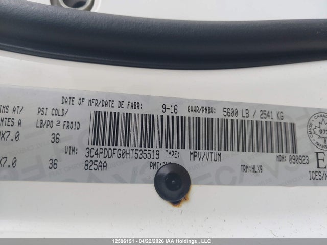 3C4PDDFG0HT535519 Dodge JOURNEY GT