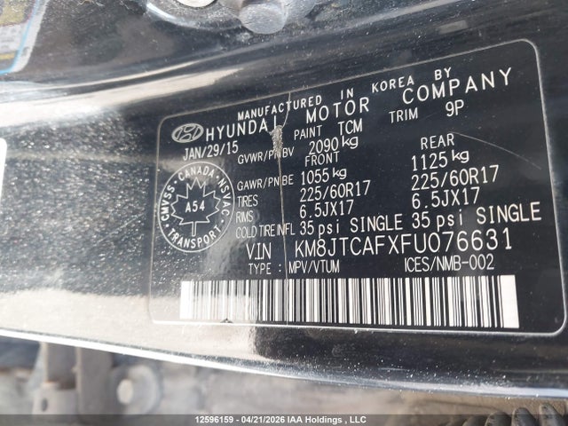 KM8JTCAFXFU076631 Hyundai TUCSON GLS
