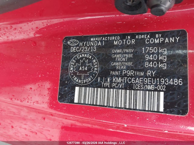 Продаж на аукціоні авто 2014 Hyundai Veloster Turbo, vin: KMHTC6AE9EU193486, номер лоту: 12577398