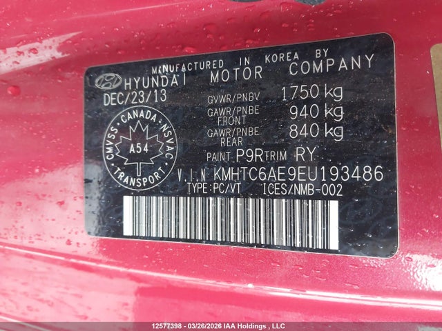 Продаж на аукціоні авто 2014 Hyundai Veloster Turbo, vin: KMHTC6AE9EU193486, номер лоту: 12577398