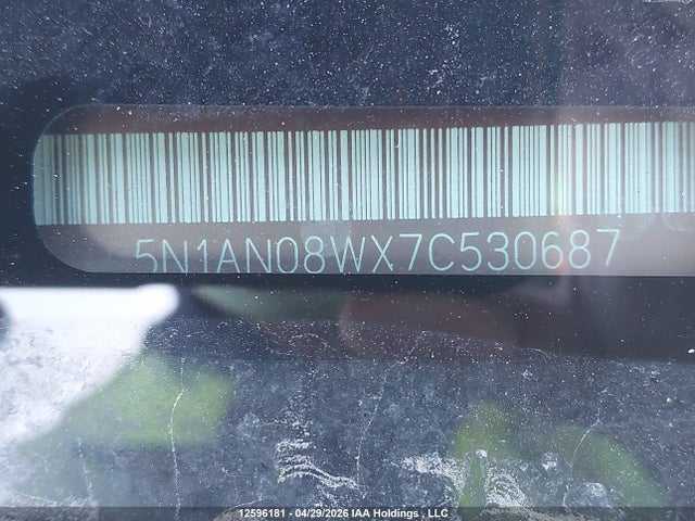 12596181 :رقم المزاد ، 5N1AN08WX7C530687 vin ، 2007 Nissan Xterra Se مزاد بيع