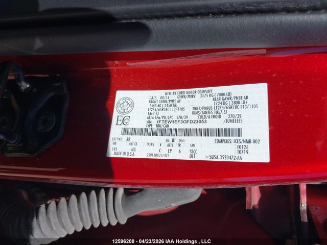 Продажа на аукционе авто 2016 Ford F-150 Xlt, vin: 1FTEW1EF3GFD23053, номер лота: 12596208