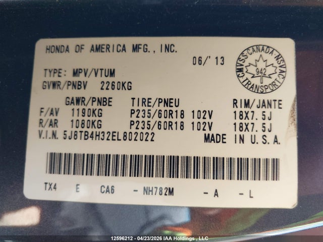5J8TB4H32EL802022 Acura RDX