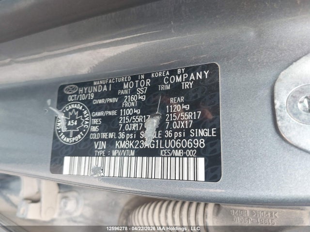 KM8K23AG1LU060698 Hyundai Kona Electric Preferred