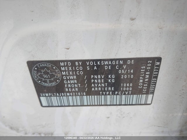 3VWPL7AJ9EM621616 Volkswagen JETTA TDI