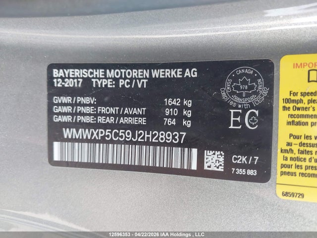 Mini Cooper 2018 WMWXP5C59J2H28937 Image 9